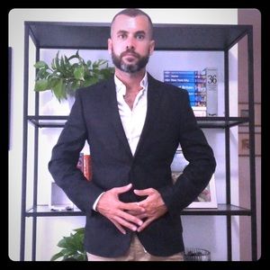 H&M black linen jacket